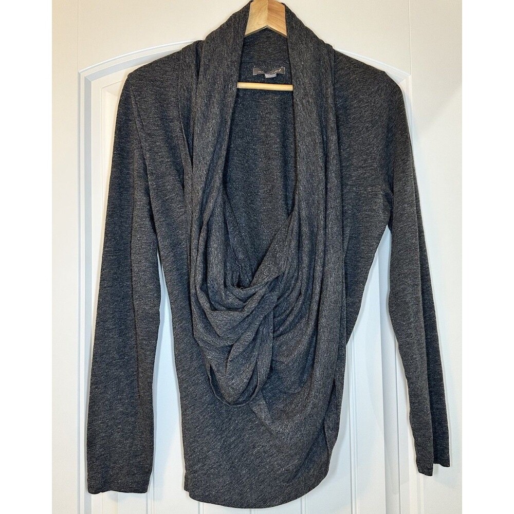 Peace & Pearls Gray Wrap Long Sleeve‎ Blouse Women's size XL